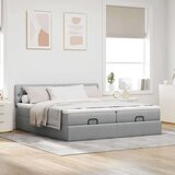 vidaXL Okvir kreveta s madracima svijetlosivi 160x200cm od tkanine | shoptok.hr