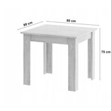  Garnitura kvadratni stol 80x80 sonoma hrast + 4 MARK crne stolice | shoptok.hr