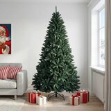  Umjetno božićno drvce s nogom 210 cm PVC Tamnozelena - Tamnozelena Ø 106 x 210 cm bez LED svjetala | shoptok.hr