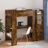  Okvir kreveta na kat s stolom Dimljeni hrast 90 x 190 cm | shoptok.hr