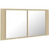  Kupaonski ormarić s ogalom boja hrasta 90x12x45 akrilni | shoptok.hr
