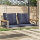  Klupa za ljuljanje s jastucima siva 109x62x40 cm od poliratana | shoptok.hr