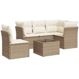  6-dijelni set vrtnih sofa s jastucima bež od poliratana | shoptok.hr