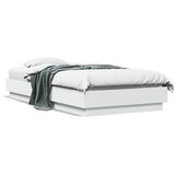 vidaXL Posteljni okvir bel 75x190 cm inženirski les Cene