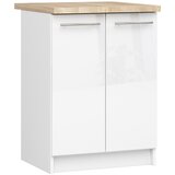 AKORD Oliwia Kuhinjska Spodnja Omarica, 2 Vrata In Delovni Pult, Bela/Bela V Visokem Sijaju, (5000333201) | Shoptok.si