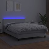  box spring s madracem LED bijeli 140x190 cm umjetna koža | shoptok.hr