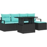  Sjedeća garnitura za vrt s jastukom 6 pcs Crna i plava | shoptok.hr