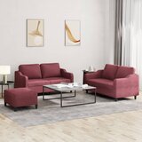  3-dijelni set sofa s jastucima crvena boja vina od tkanine | shoptok.hr