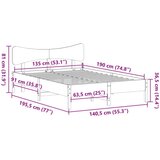 vidaXL Posteljni okvir brez vzmetnice bel 135x190 cm trdna borovina | Shoptok.si
