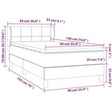 Box spring krevet s madracem tamnosivi 90x190 cm baršunasti | shoptok.hr