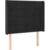  Uzglavlje s ušima crno 83x16x118/128 cm baršunasto | shoptok.hr