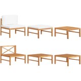 Maison Chic Seti vrtnega pohištva - Vrtna garnitura - Vrtni pohištvo set 3-delna s krem blazinami tikovina, (21820169) | Shoptok.si