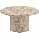 Actona Svetlo rjava marmorna okrogla mizica ø 80 cm Naxos –