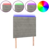 Maison Chic led posteljno vzglavje - vzglavna omarica - nočna omarica svetlo sivo 90x5x118/128 cm žamet, (21710311) | Shoptok.si