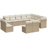  The Living Store Vrtna sedežna garnitura 12-delna z blazinami bež poli ratan - Vrtna Sedežna Garniture, (21449615) | Shoptok.si