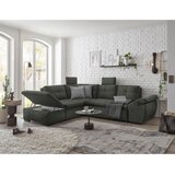 CARRYHOME KOTNA SEDEŽNA GARNITURA, mikrovelur temno zelena | Shoptok.si