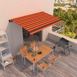 vidaXL Ročno zložljiva tenda 400x350 cm oranžna in rjava Cene
