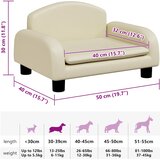  Krevet za pse krem 50x40x30 cm od umjetne kože | shoptok.hr