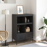  Visoka komoda crna 68 x 39 x 101,5 cm od čelika | shoptok.hr