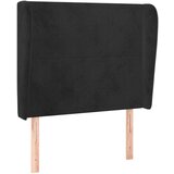  Uzglavlje s ušima crni 103x23x118/128 cm baršunasti | shoptok.hr