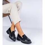 Gemre Black patent leather moccasins adorned with rhinestones Margusto | Shoptok.si
