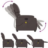  Masažni naslanjač temno rjavo blago | Shoptok.si