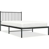 Metalni Kovinski posteljni okvir z vzglavjem črn 107x203 cm, (20739483) | Shoptok.si