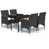  5-dijelni vrtni blagovaonski set s jastucima crni | shoptok.hr