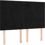  Uzglavlje Crno 144x5x118/128 cm Baršunasto | shoptok.hr