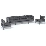 Maison Chic Seti vrtnega pohištva - Vrtna garnitura - Vrtni pohištvo set 6-delna z blazinami trdna borovina, (21802577) | Shoptok.si