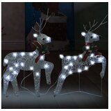  Božični severni jeleni 2 kosa srebrni 40 LED akril | Shoptok.si