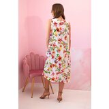 Kesi Włoski Women's sleeveless dress with a floral pattern orange | shoptok.hr