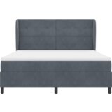 Box Postelja s pomičnim dnom in vzmetnico Temno Siva 180x200 cm Žamet, (22051599) | Shoptok.si