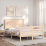 vidaXL Okvir kreveta s uzglavljem 140 x 190 cm od masivnog drva | shoptok.hr