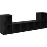 vidaXL Komplet TV omaric s polico 4 pcs Črni hrast 72 x 35 x 36.5 cm | Shoptok.si