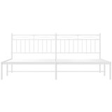 Metalni okvir za krevet s uzglavljem bijeli 193x203 cm | shoptok.hr