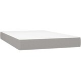 vidaXL Box spring postelja z vzmetnico LED sv. siva 120x190 cm blago | Shoptok.si