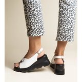 Gemre White wedge sandals with a buckle Bayley | Shoptok.si