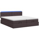  Krevet od pjene s madracem i LED-om Tamno smeđa 200 x 200 cm | shoptok.hr