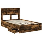  postelja s predali, konstruiran les, dimljena orehova, 135×190 cm | Shoptok.si
