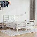 Maison Chic Posteljni okvir - Dvoposteljna postelja - Zakonska postelja bel iz trdnega lesa 120x200 cm-J10098, (21766846) | Shoptok.si