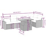  7-dijelni set vrtnih sofa od poliratana s jastucima bež | shoptok.hr
