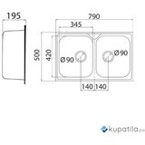  Sudoper usadni AURORA 2D Metalac | Eponuda.ba
