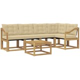 vidaXL Zunanja garnitura za sedenje z blazino 6 pcs Bela in bež, (5000281173) | Shoptok.si