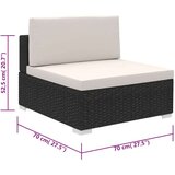 Poli 8-dijelna vrtna garnitura od poliratana s jastucima crna | shoptok.hr