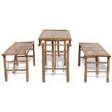  Pivski stol s 2 klupe 100 cm bambus | shoptok.hr