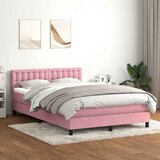 Box Spring krevet s madracem i LED ružičasti 160x220 cm baršun | shoptok.hr