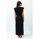 Trendyol Black Maxi Knitted Tie Beach Dress | shoptok.hr