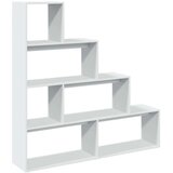 vidaXL Pregrada s knjižno omaro 4-nad. bela 143,5x29x143,5 cm inž. les | Shoptok.si