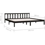  Posteljni okvir črn iz trdne borovine 200x200 cm, (20606136) | Shoptok.si